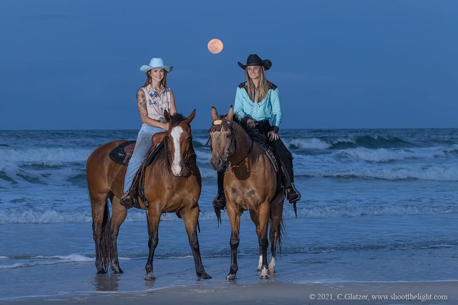 Credit-Charles Glatzer - Horses on the Beach - Supermoon