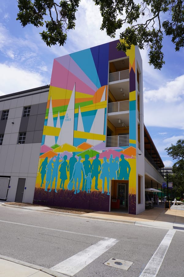 The Architecture of Community mural on City Center Garage