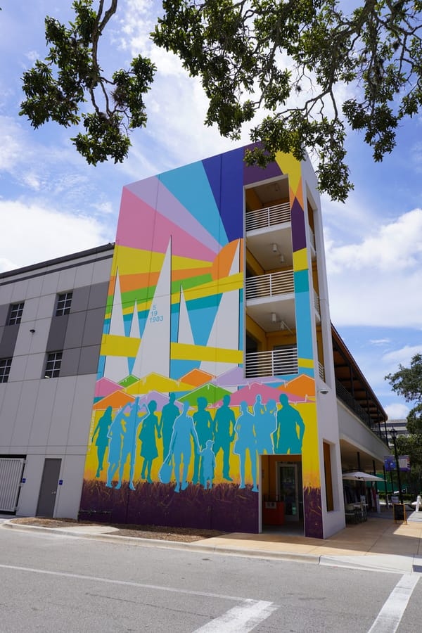 The Architecture of Community mural on City Center Garage