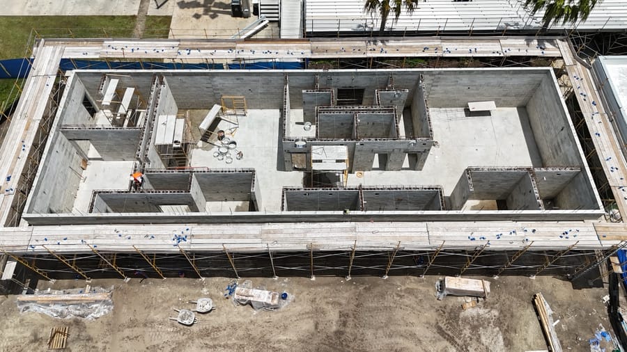 Aerial of PSC Lockerroom Construction