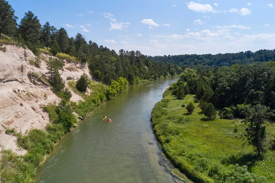 Niobrara River_Aerial View of Kayakers_Clay Cook Shoot 2024