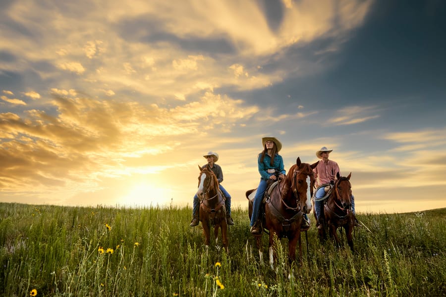 Calamus Outfitters_Horsback Riding at Sunset_Clay Cook Shoot 2024