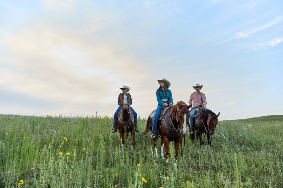 Calamus Outfitters_Trio of Horse Riders_Clay Cook Shoot 2024