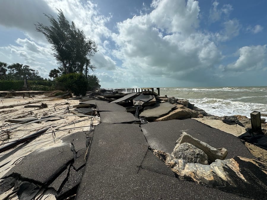 N Casey Key Road - Hurricane Helene