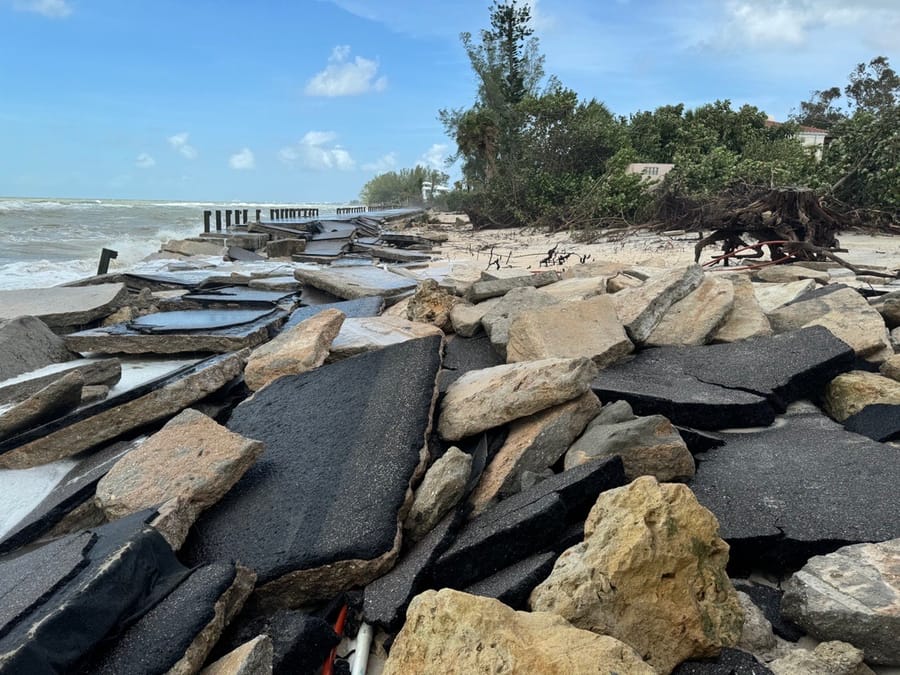 N Casey Key Road - Hurricane Helene