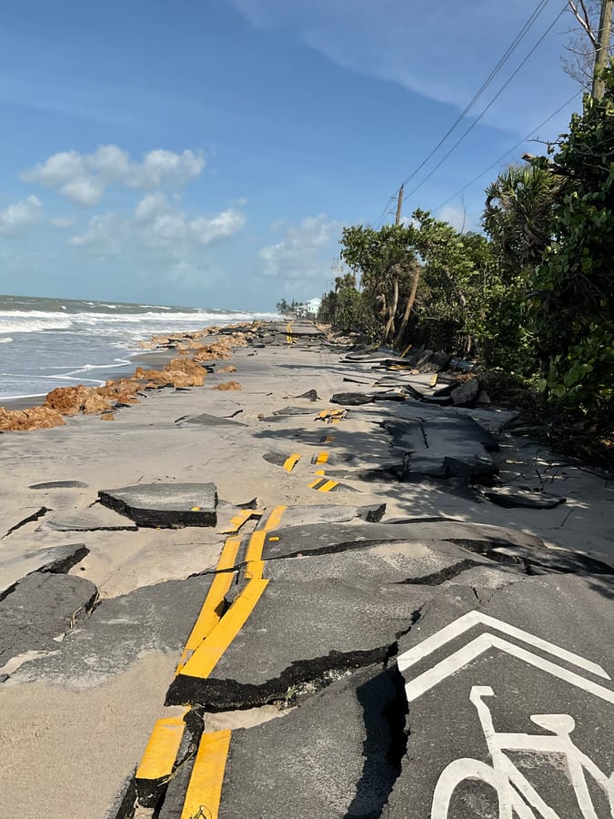 Manasota Key Road - Hurricane Helene