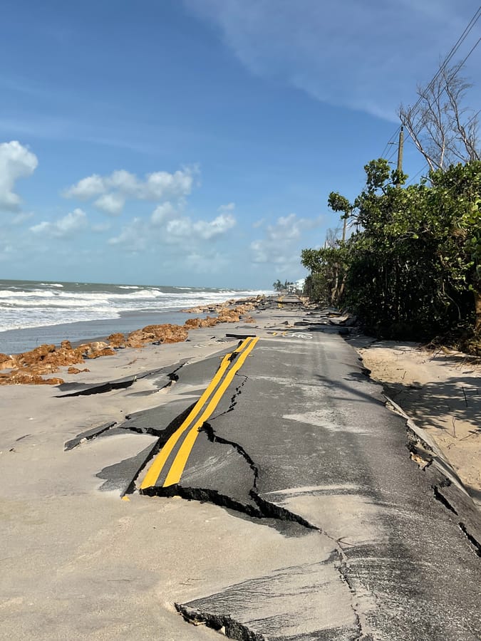 Manasota Key Road - Hurricane Helene