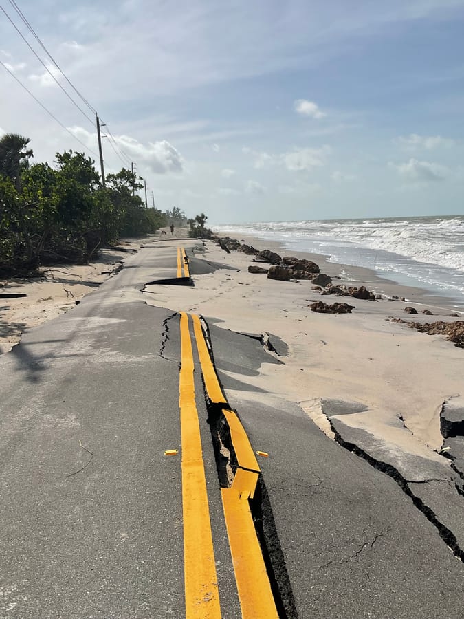 Manasota Key Road - Hurricane Helene