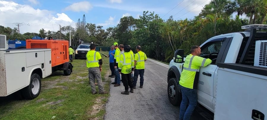 Public Utilities Crews Staging - Hurricane Helene