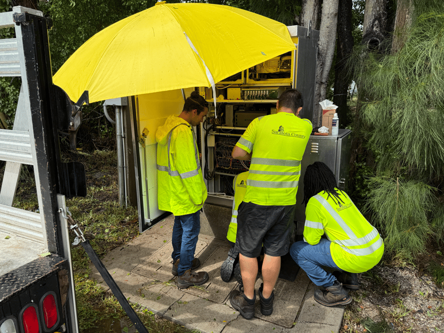 Public Works Crews Restoring Signal - Hurricane Helene