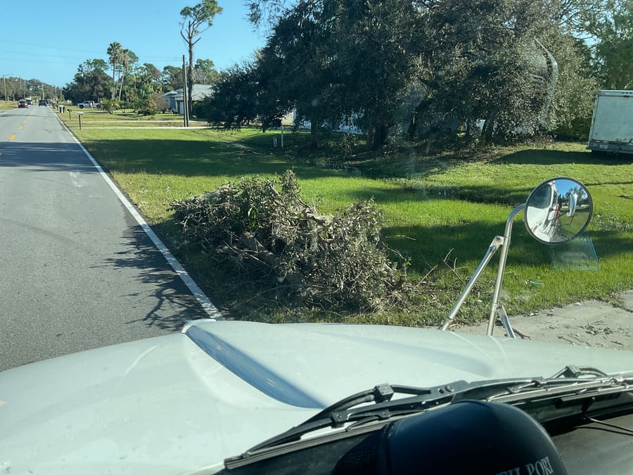 5cy yard waste pile before pick up