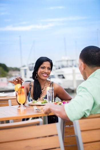 Couple at Outriggers Tiki Bar & Grille in New Smyrna Beach