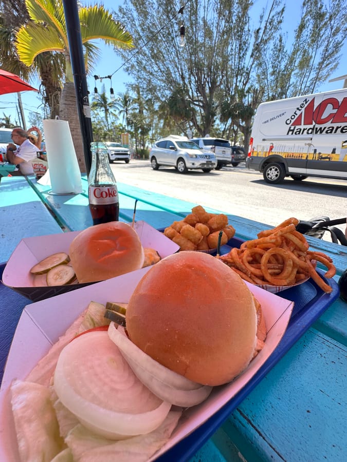 Burgers at Skinny's Place
