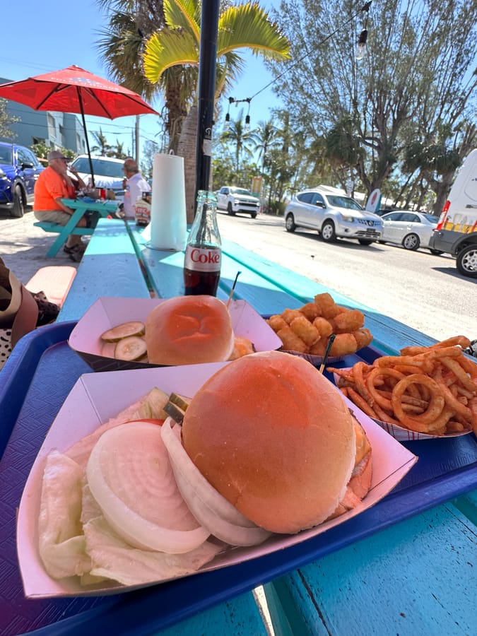 Burgers at Skinny's Place