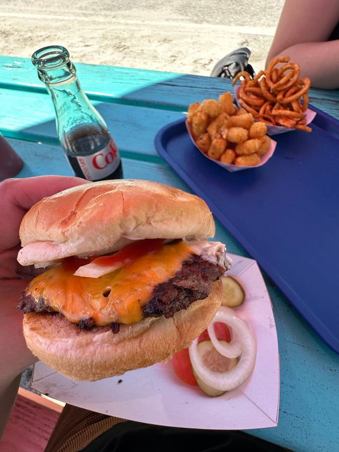 Burgers at Skinny's Place