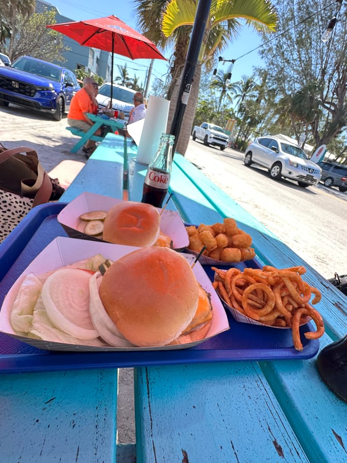 Burgers at Skinny's Place
