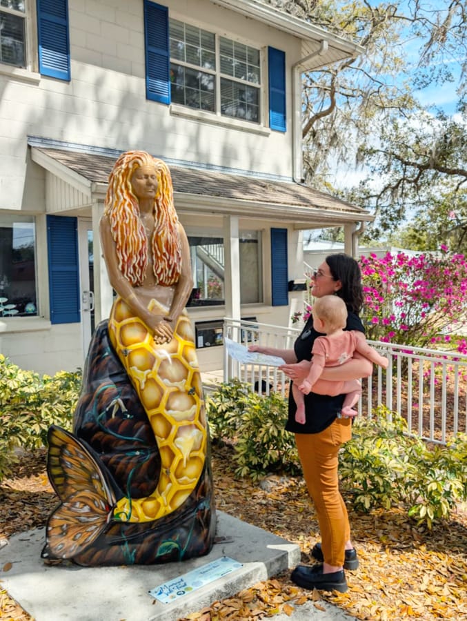 Shannon, Anya and Mermaid Statue 'Queen Bee'