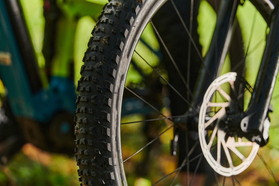 A sports bicycle races through the park, its components in focused motion spinning wheels, agile pedals, and sleek handlebars creating a dynamic spectacle of athleticism and speed against the backdrop of lush greenery
