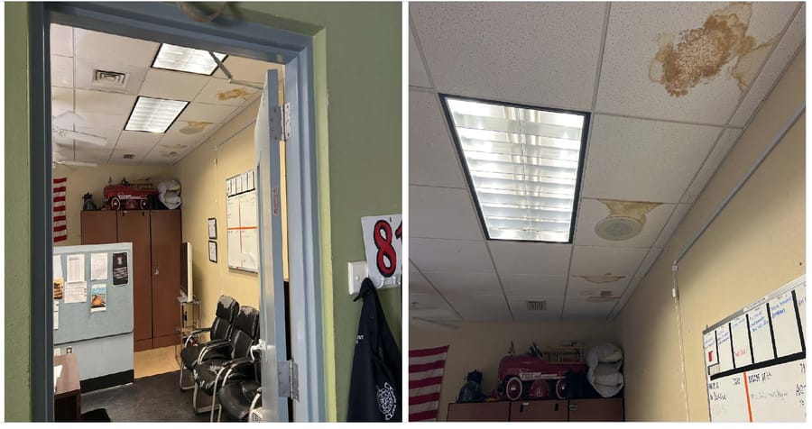 Fire Station 81 Ian damage ceiling1