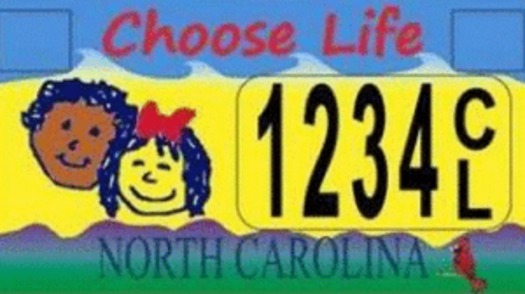 A license plate approved by the N.C. legislature.