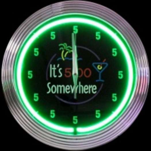 five_o_clock_somewhere_neon_clock_2001