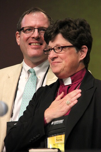 Presiding bishop-elect Eaton and husband