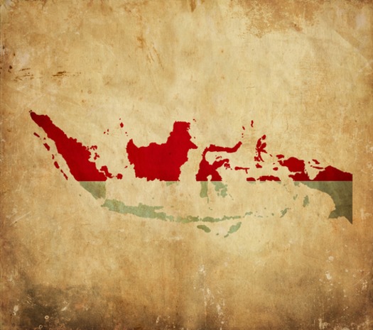 Indonesia map flag