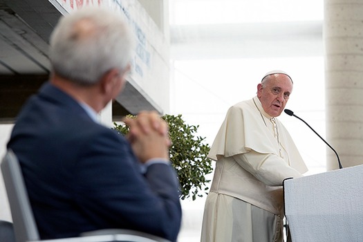 Pope Francis visits Pentecostals, reunites with longtime friend