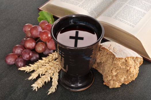 Communion bread and wine