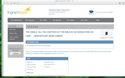 IngramSpark file upload