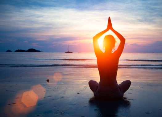 Yoga on beach