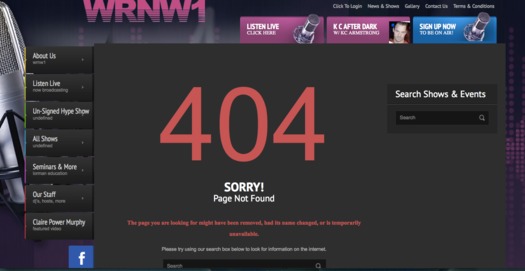 Women's radio network error message