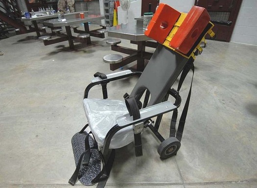 Restraint chair used for enteral feeding