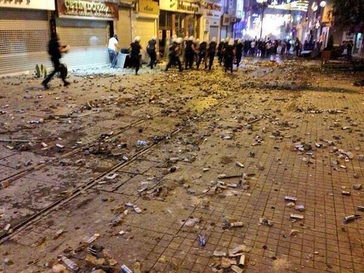 empty tear gas cans in Istiklal street