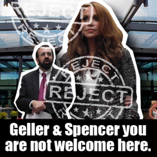 Geller and Spencer not welcome here from Hope Not Hate petition site