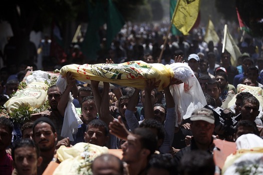 Funeral of child killed by Israeli bombardment of Gaza