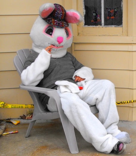 Easter Bunny smoke break