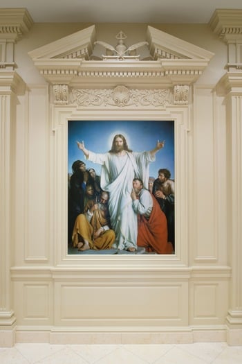 foyer painting that shows crossed quills