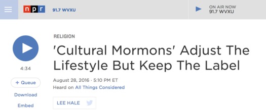 NPR Cultural Mormons