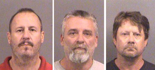 Booking photos of Curtis Allen, Gavin Wright and Patrick Eugene Stein