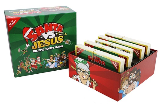 PRINT The Santa VS Jesus game.  Photo courtesy of www.santavsjesus.com