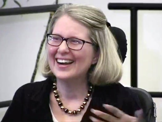 The Rev. Nancy Butler, speaking at Hartford Seminary in January 2016.