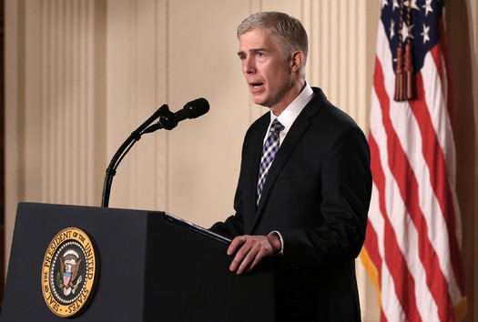 PRINT Neil Gorsuch speaks after U.S. President Donald Trump announces his nomination of Gorsuch to be an associate justice of the U.S. Supreme Court at the White House in Washington