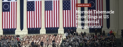 Mormon Tabernacle Choir at Inauguration