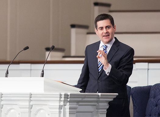 WEB Rev. Russell Moore preaching.  Screenshot from Vimeo