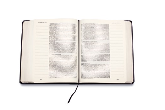 PRINT A journaling Bible interior page from CrossWay.  Photo courtesy of CrossWay