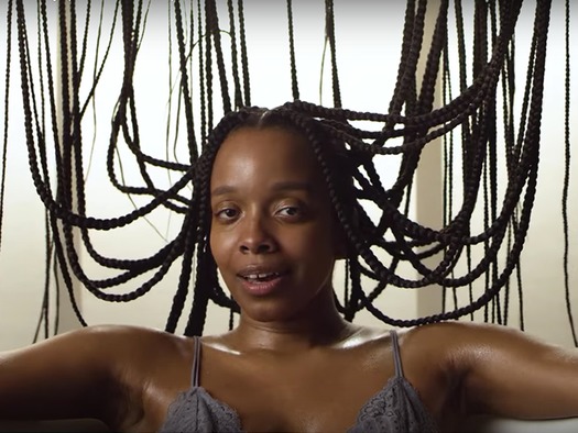 WEB Artist Jamila Woods in her new music video “Holy.” Screenshot from YouTube