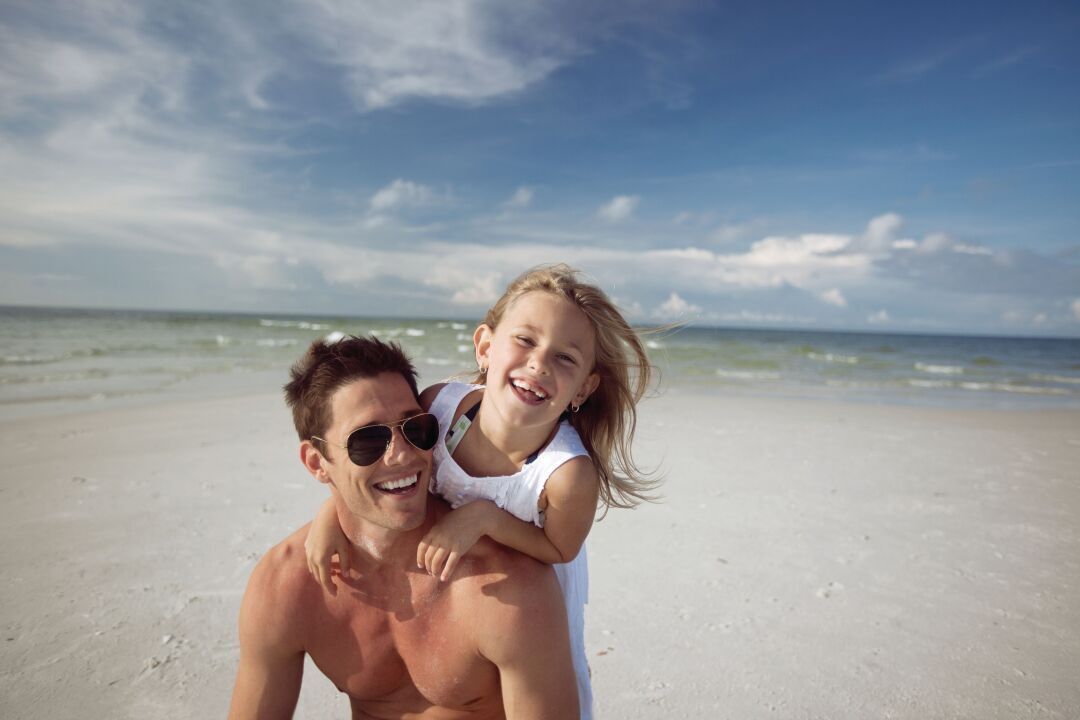 Dad and Daughter on beach at AMI