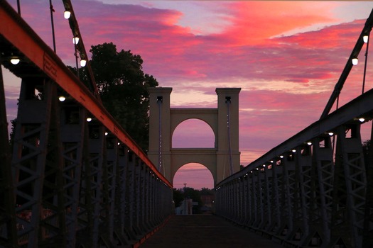 Suspension Bridge at Sunrise 09-30-17 04