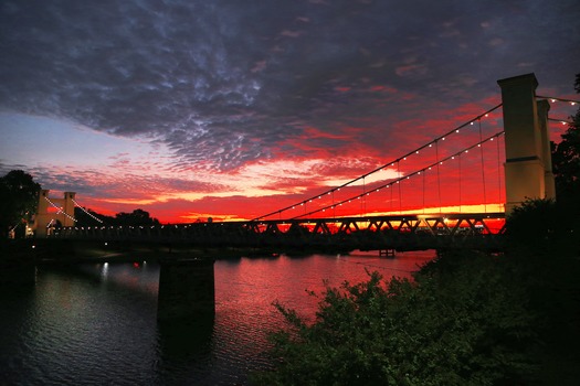 Suspension Bridge at Sunrise 09-30-17 01